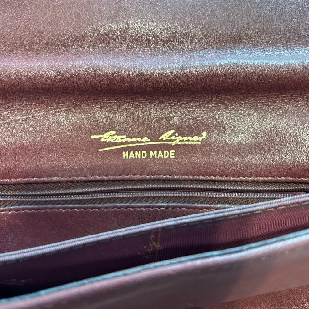 Etienne Aigner Vintage Burgundy Monogram Purse With Strap - Picture 8 of 12